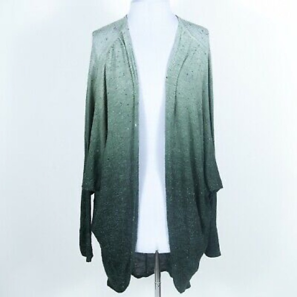 YFB Green Ombré Knit Open Sweater Cardigan - Picture 2 of 7